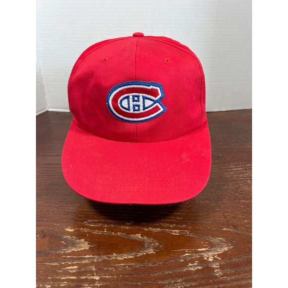 Vintage Montreal Canadiens NHL Licensed Red Snapback Hat M3 - Picture 1 of 4